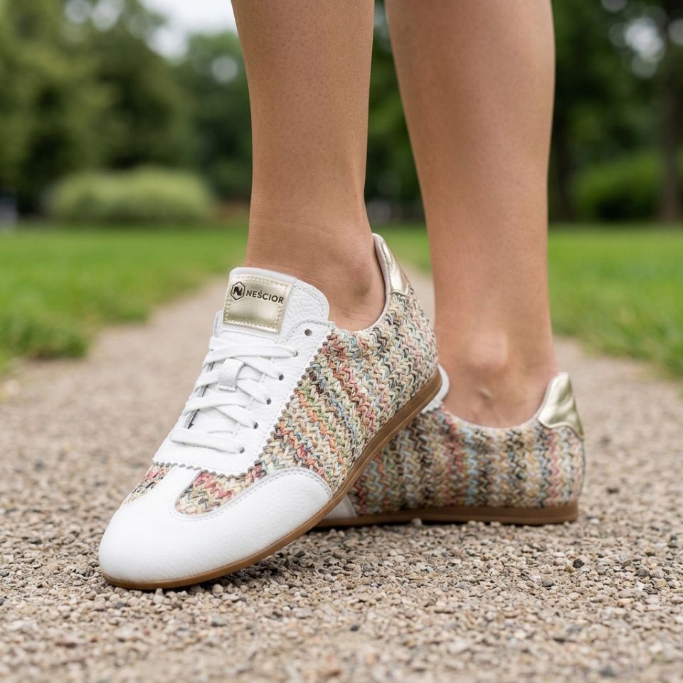 Białe sneakersy z plecionką 291P