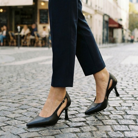 Czarne cz&oacute;łenka z wycięciami 304A