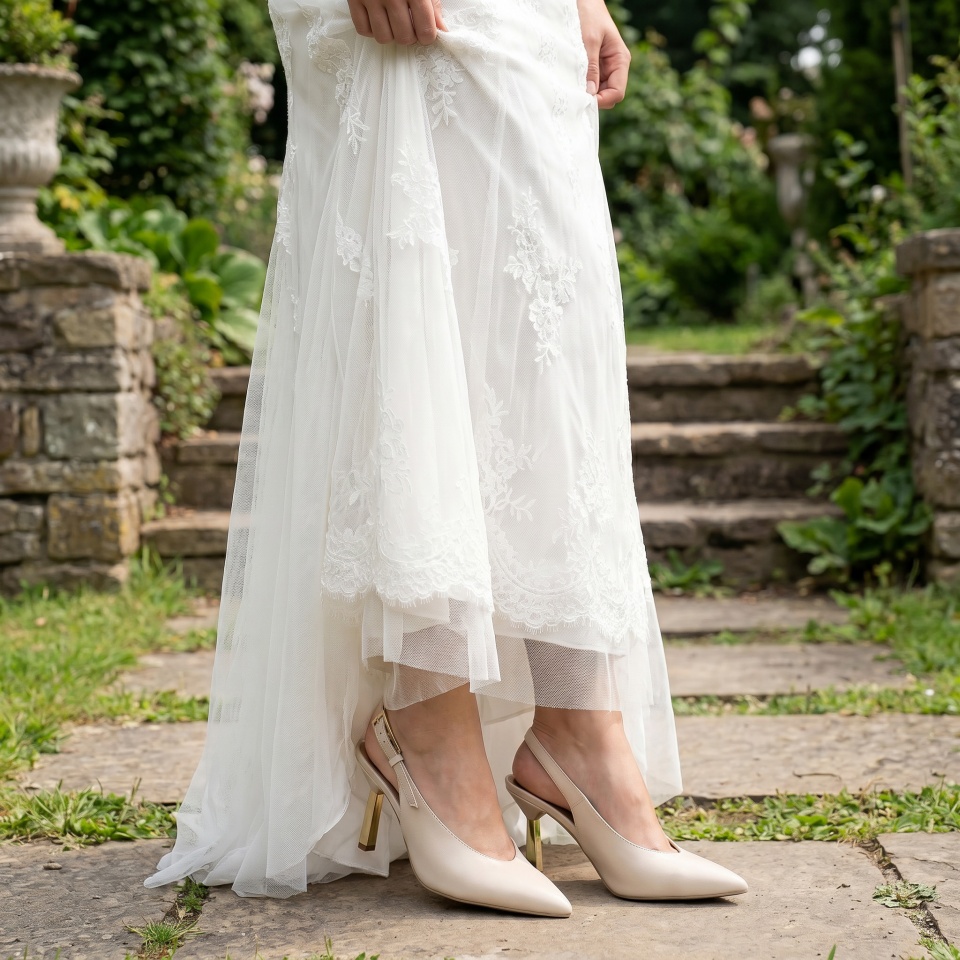 Beżowe czółenka z klamrą 231P