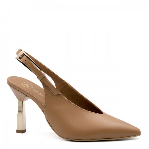 Karmelowe czółenka z klamrą 231P