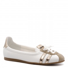 Biało-złote sportowe baleriny 291B