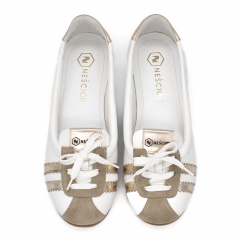Biało-złote sportowe baleriny 291B