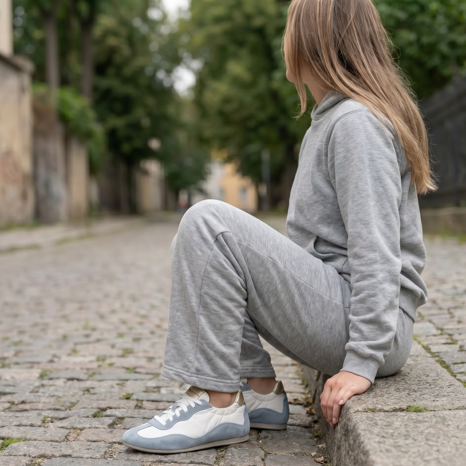 Biało-niebieskie sneakersy 291S