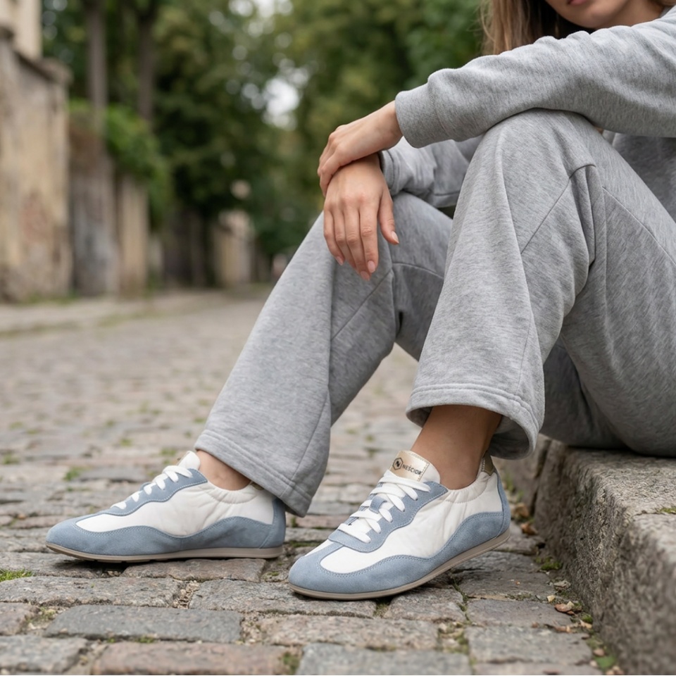 Biało-niebieskie sneakersy 291S