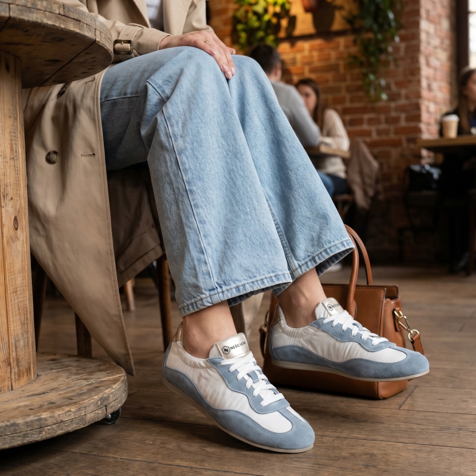 Biało-niebieskie sneakersy 291S