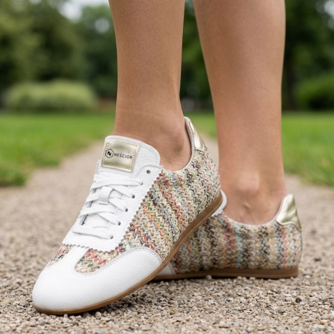 Białe sneakersy z plecionką 291P