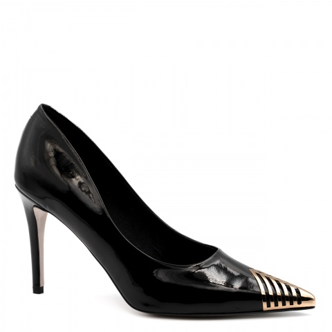 Czarne lakierowane szpilki 5AD1012