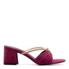 Burgundowe klapki z cyrkoniami 5AD02695324L