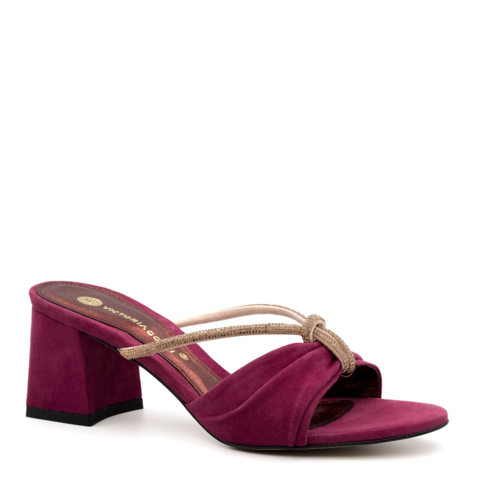 Burgundowe klapki z cyrkoniami 5AD02695324L