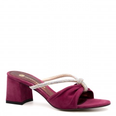 Burgundowe klapki z cyrkoniami 5AD02695324LA