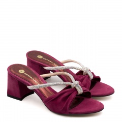 Burgundowe klapki z cyrkoniami 5AD02695324LA