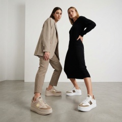 Białe sneakersy na grubym spodzie sohimmo 63K