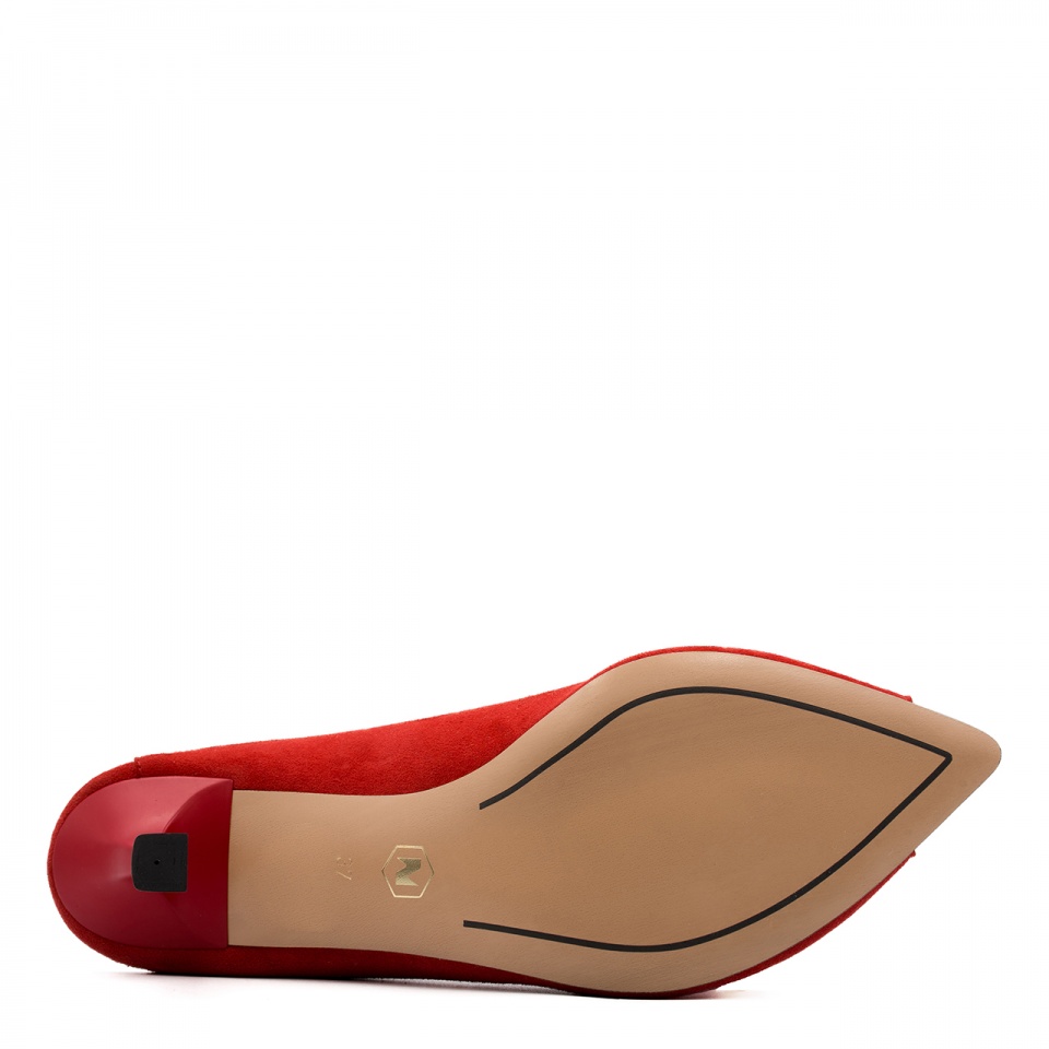Czarwone klapki peep toe 299P