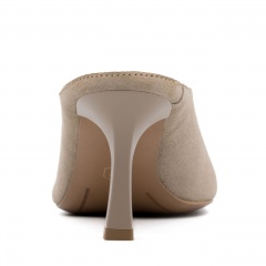 Beżowe klapki peep toe 299P