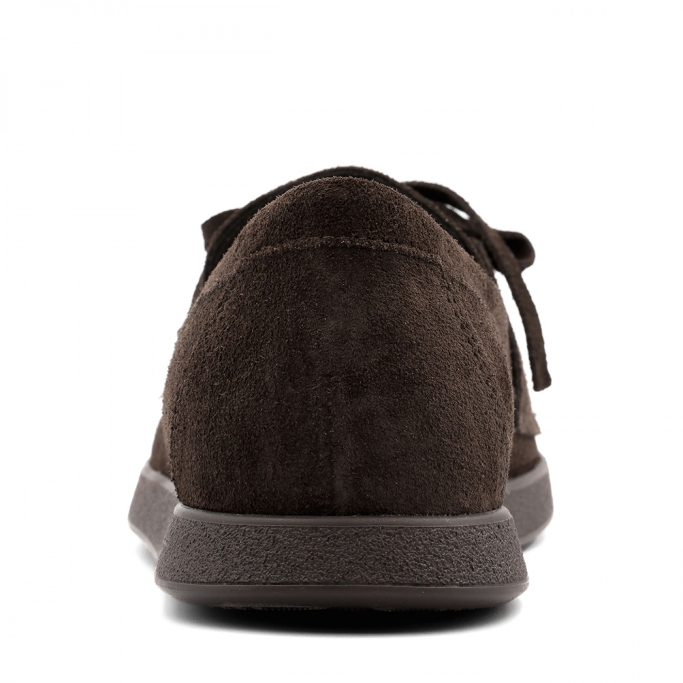 Brązowe welurowe mokasyny z wiązaniem 309M