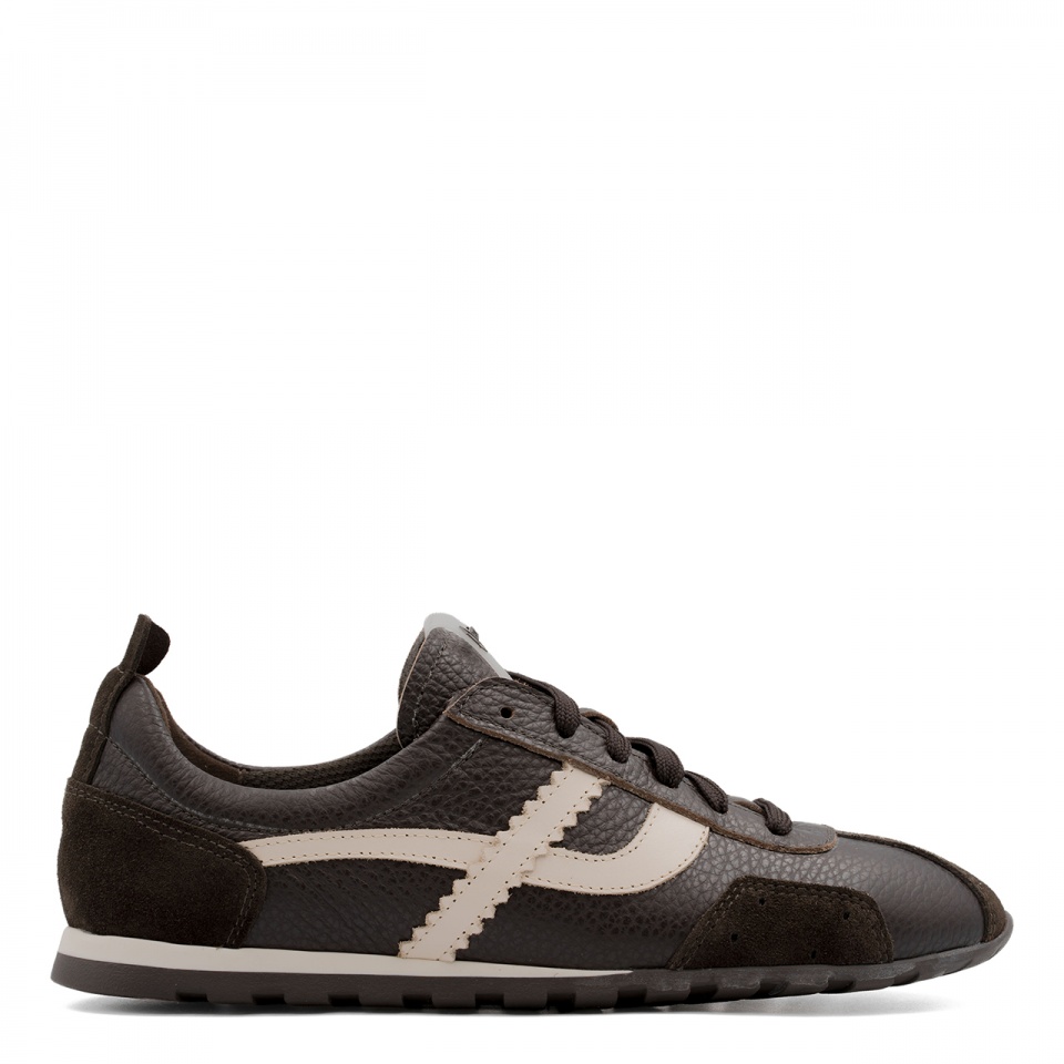 Brązowe skórzane sneakersy 291E