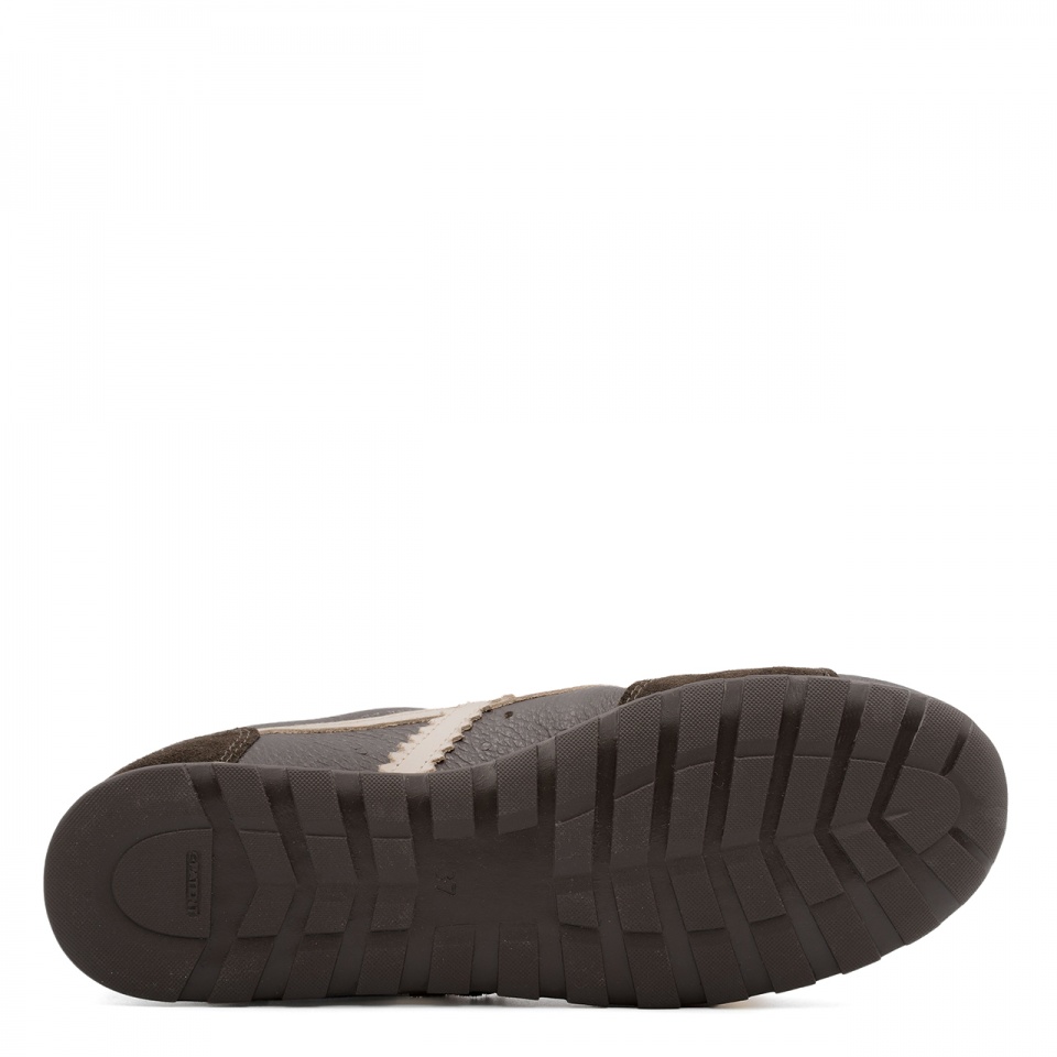 Brązowe skórzane sneakersy 291E