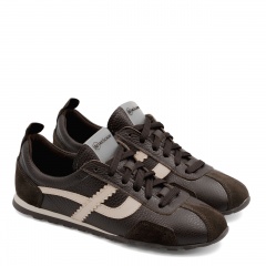 Brązowe skórzane sneakersy 291E