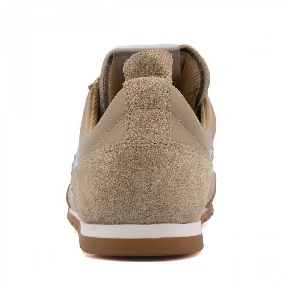 Beżowe skórzane sneakersy 291E