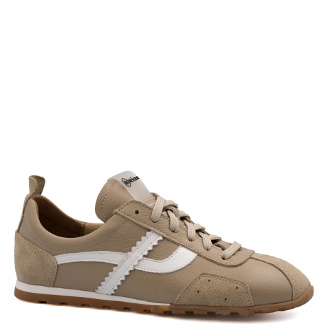 Beżowe skórzane sneakersy 291E