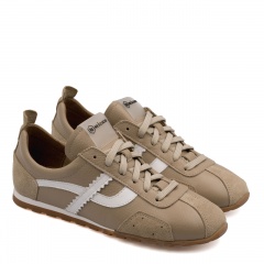 Beżowe skórzane sneakersy 291E