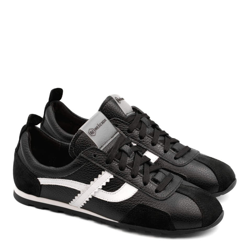 Czarne skórzane sneakersy 291E
