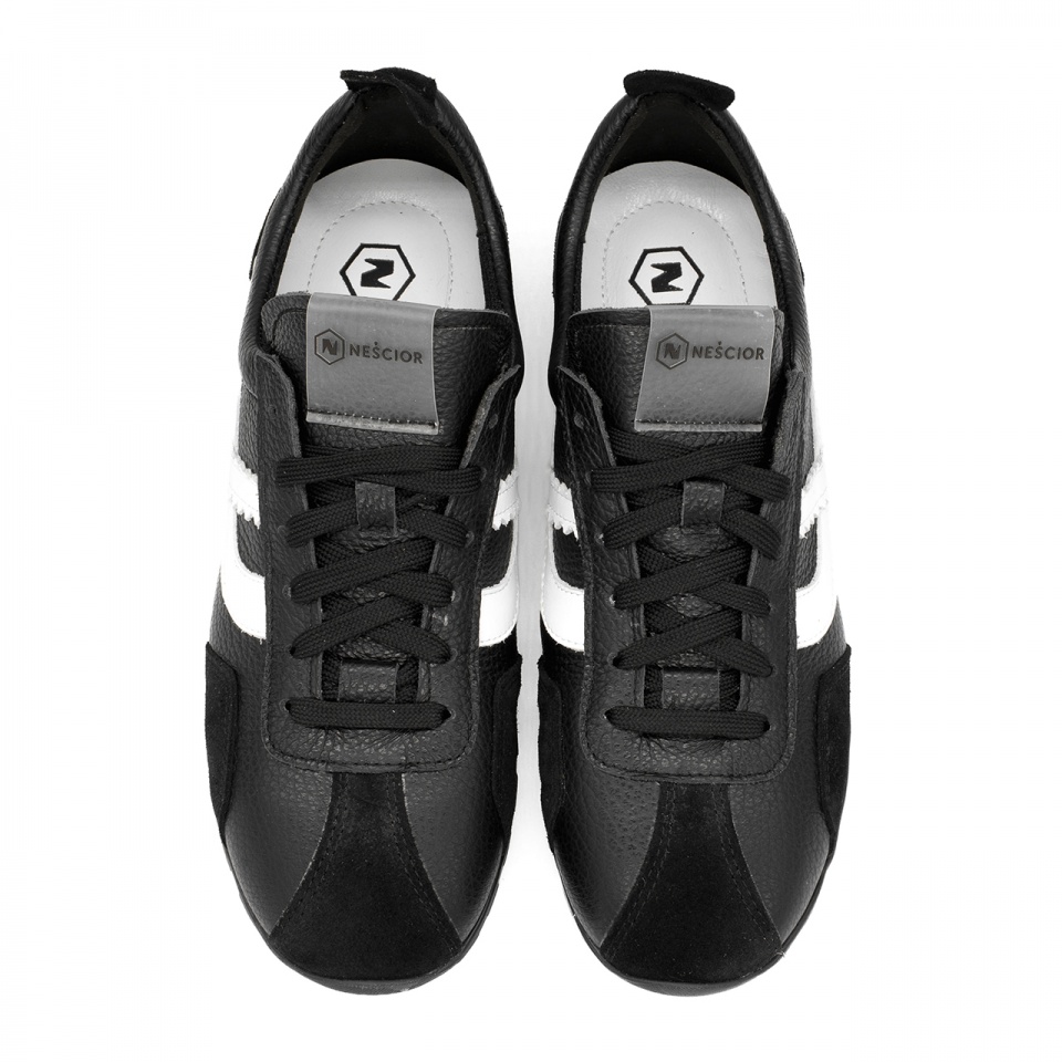 Czarne skórzane sneakersy 291E