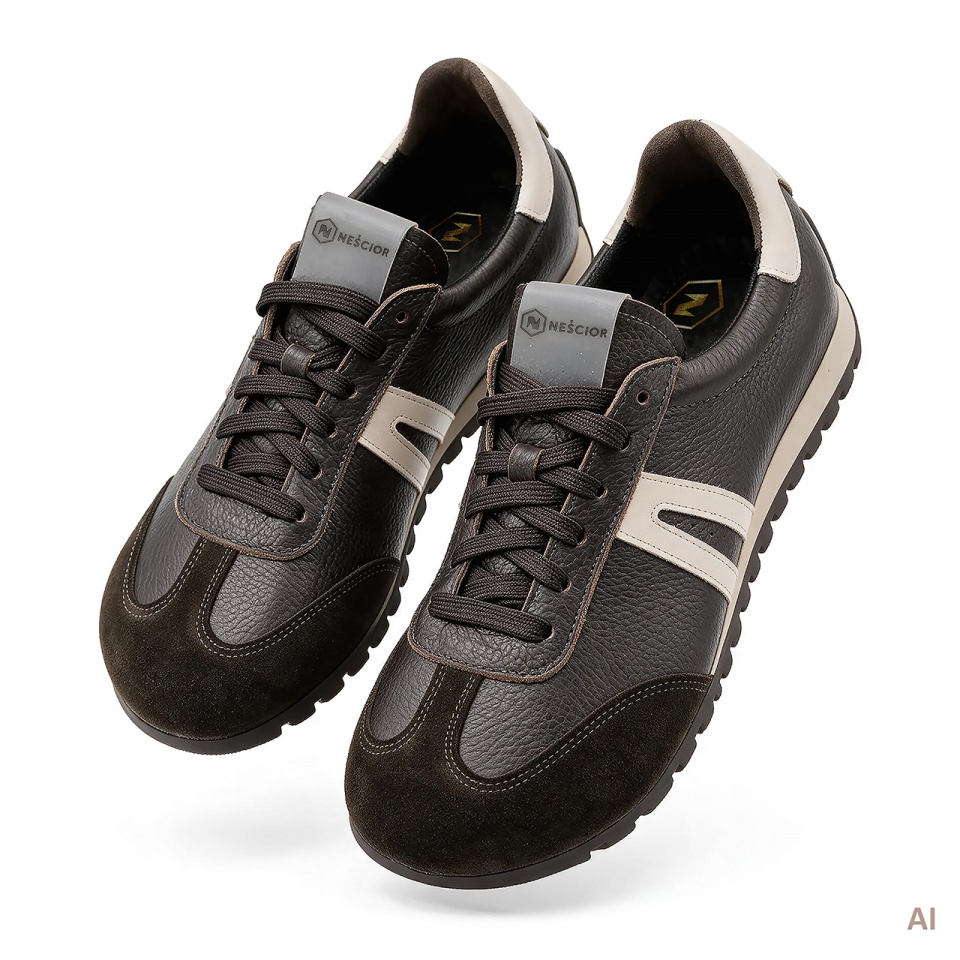 Ciemnobrązowe sneakersy barefoot 310B