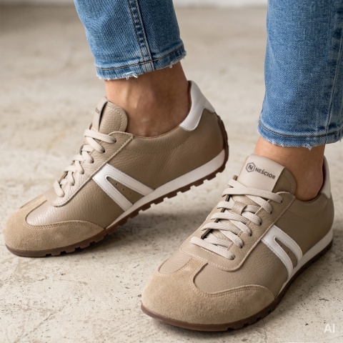 Beżowe sneakersy barefoot 310B