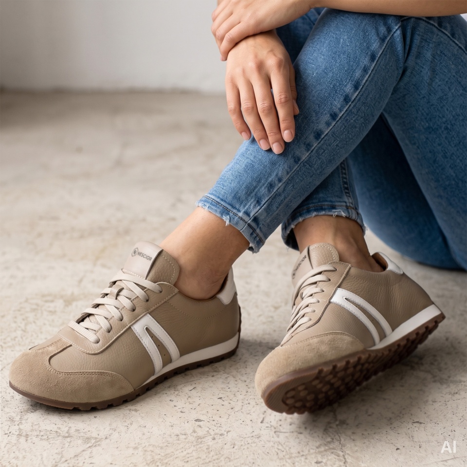 Beżowe sneakersy barefoot 310B