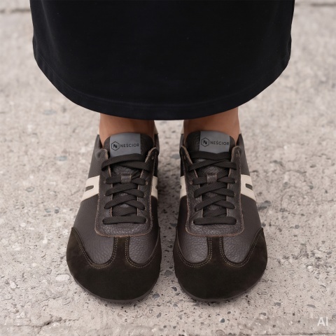 Ciemnobrązowe sneakersy barefoot 310B