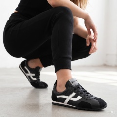 Czarne skórzane sneakersy 291E