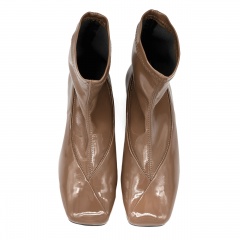 Karmelowe lakierowane botki sock boots 80L