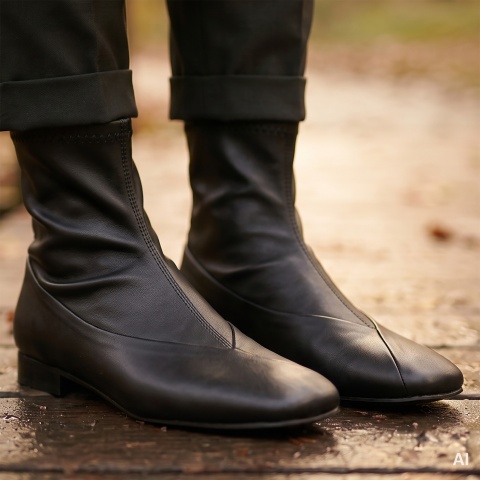 Czarne botki sock boots 80L
