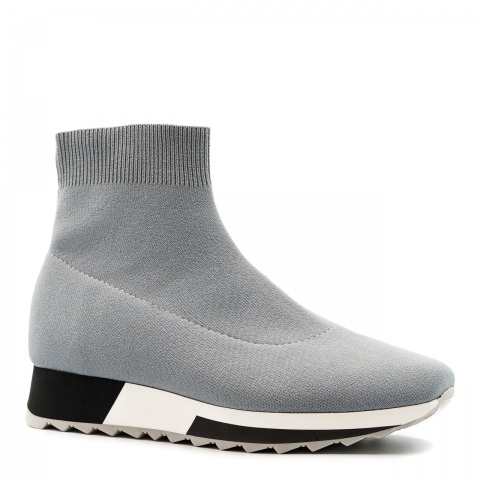 Szare sportowe sneakersy socks na białej podeszwie 256B