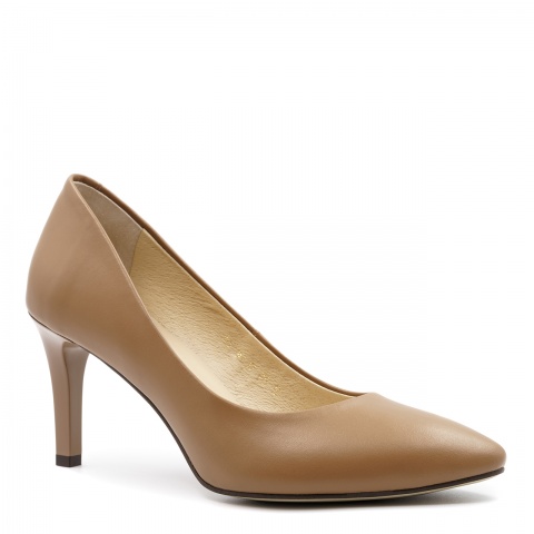 Toffi skórzane czółenka na niskim obcasie 78H1