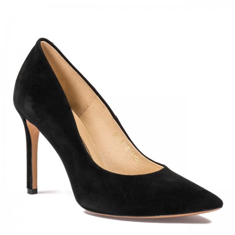 Czarne zamszowe szpilki 105A