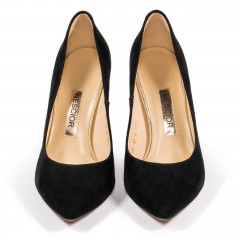 Czarne zamszowe szpilki 105A