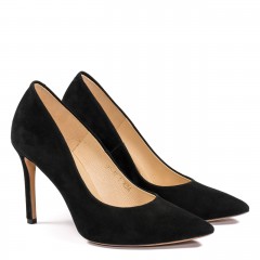 Czarne zamszowe szpilki 105A