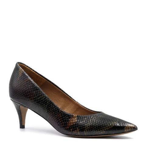 Wężowe czółenka na niskim obcasie 110H