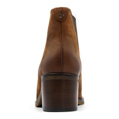 Rude nubukowe botki na klocku 274B