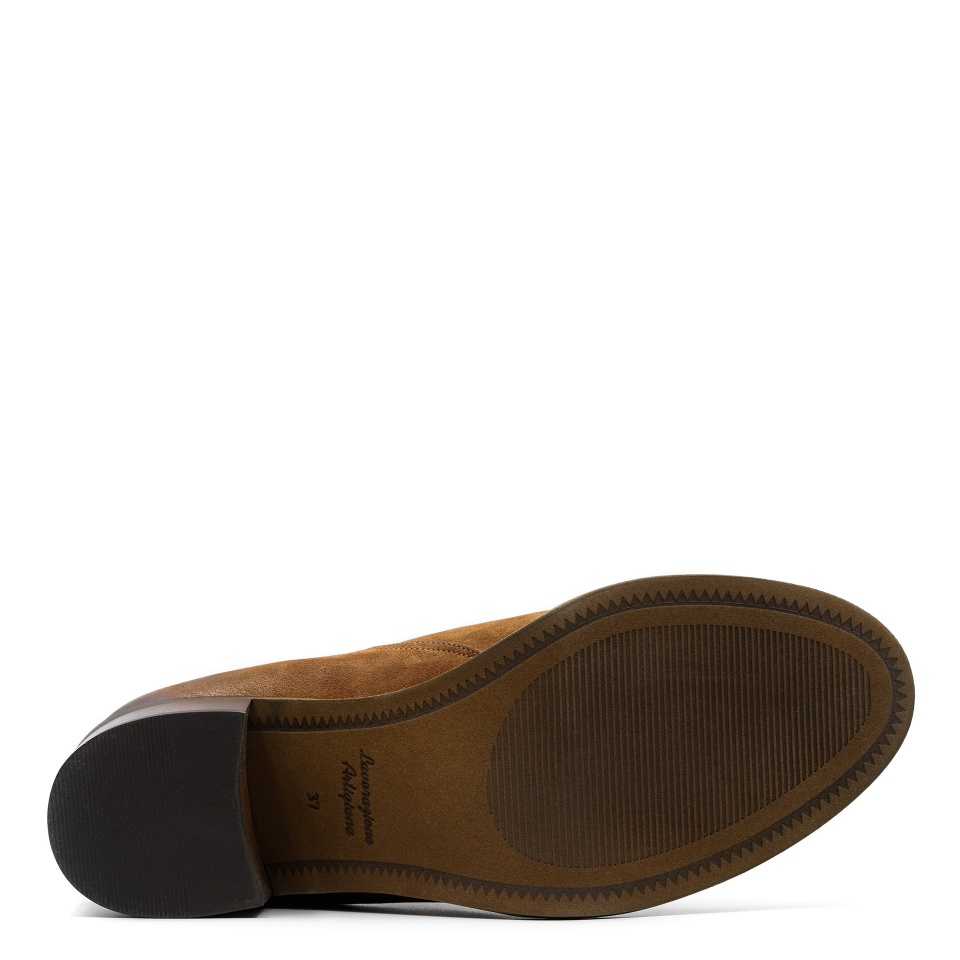 Rude nubukowe botki na klocku 274B