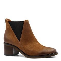 Rude nubukowe botki na klocku 274B