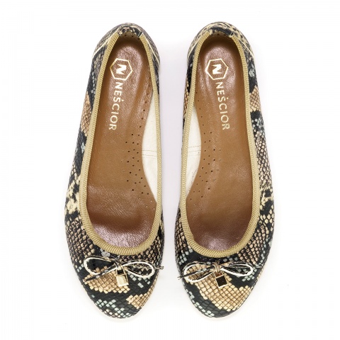 Srebrne baleriny z kłódeczką na przodzie 207R