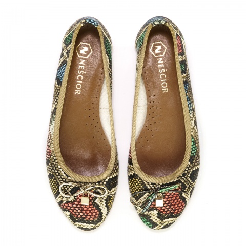 Srebrne baleriny z kłódeczką na przodzie 207R