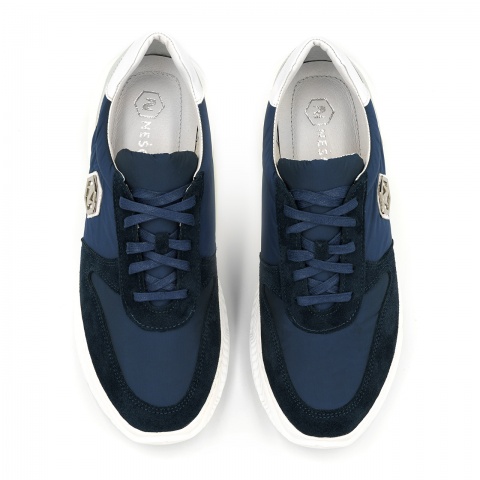 Sportowe granatowe sneakersy typu chunky 256A