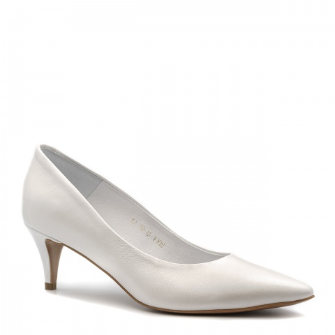 Brązowo zielone skórzane wężowe czółenka 110H