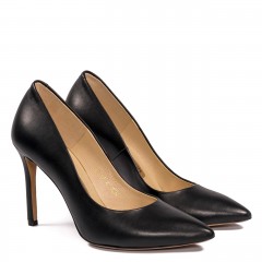 Czarne skórzane szpilki 105A