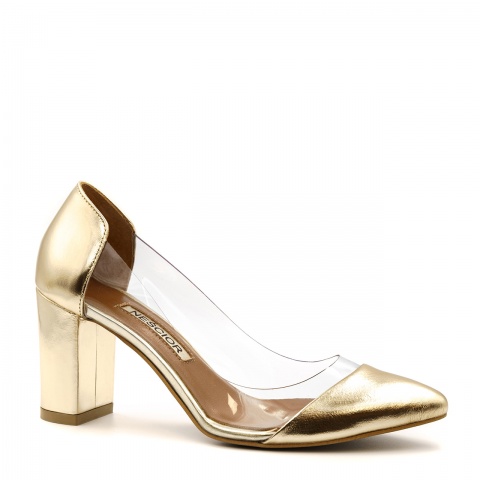 Złote czółenka z silikonem 42T