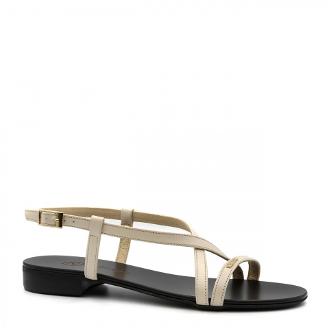 Złote skórzane sandały 09P